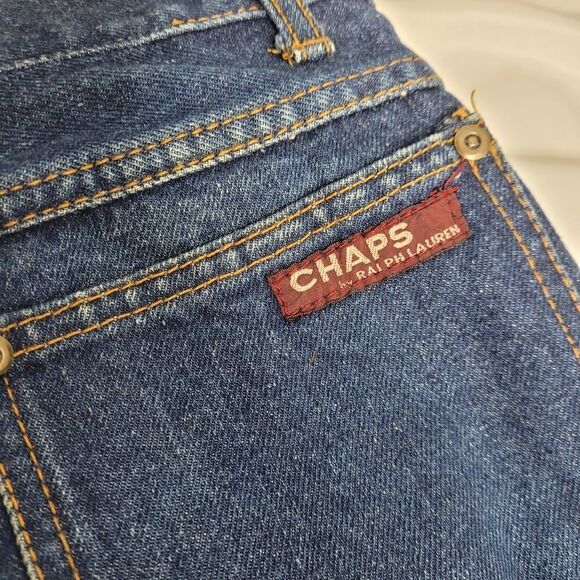 VINTAGE 80s jeans‎ Ralph Lauren straight leg dark denim 32x34 - Picture 5 of 10